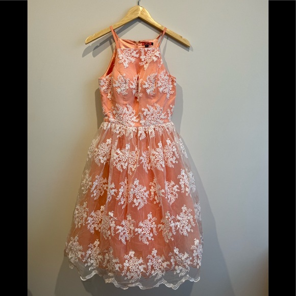 Chi Chi London Dresses & Skirts - Lace Overlay Fit and Flare Dress